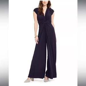 Vince Camuto Twist-Front Plunge Jumpsuit